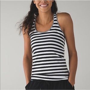 Lululemon Cool Racerback Apex Stripe Black White